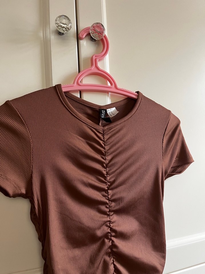 HM Kahverengi Drapeli Midi Kadın Elbise XS - Görsel 3