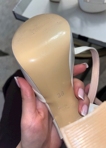 Beyaz Platform Topuklu Kadın Abiye Ayakkabı - Görsel 6