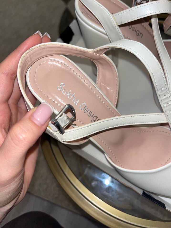 Beyaz Platform Topuklu Kadın Abiye Ayakkabı - Görsel 5