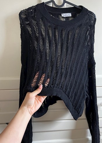 Siyah Örgü Kadın Kazak defacto xs - Görsel 2