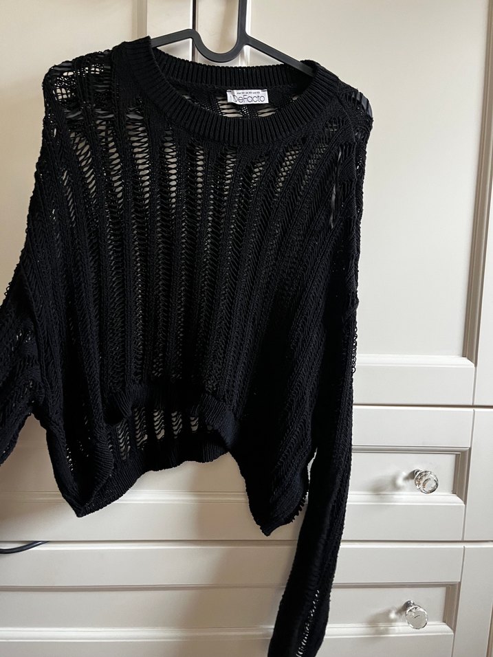 Siyah Örgü Kadın Kazak defacto xs - Görsel 3