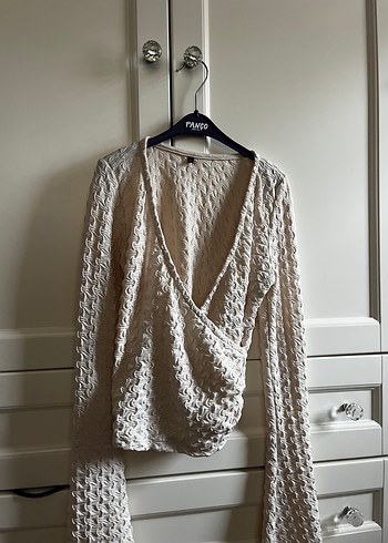 Beyaz V Yaka top - Görsel 2