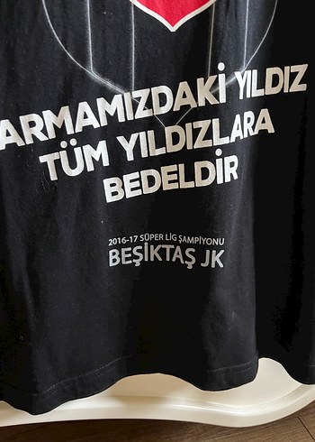 Siyah Baskılı Beşiktaş Tişörtü medium beden - Görsel 2