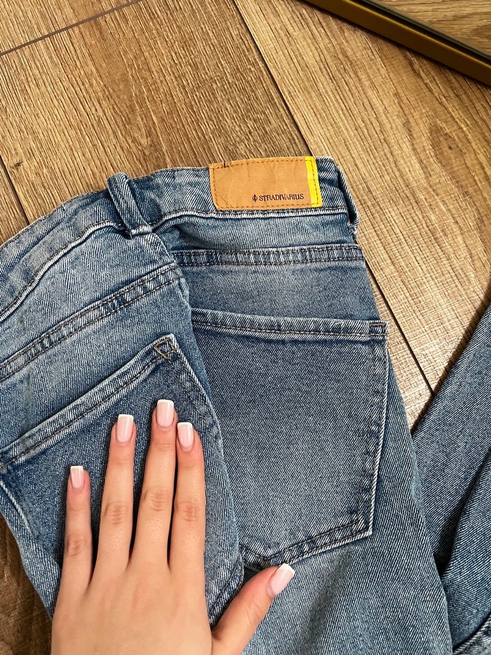 Stradivarius mom slim fit 34 beden kot pantolon - Görsel 2