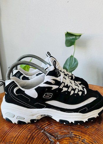 skechers Kadın Siyah-Beyaz Platform Spor Ayakkabı