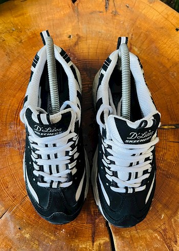 36,5 Beden beyaz Renk skechers Kadın Siyah-Beyaz Platform Spor Ayakkabı