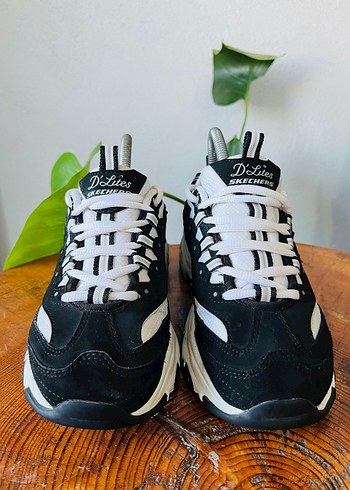 36,5 Beden skechers Kadın Siyah-Beyaz Platform Spor Ayakkabı