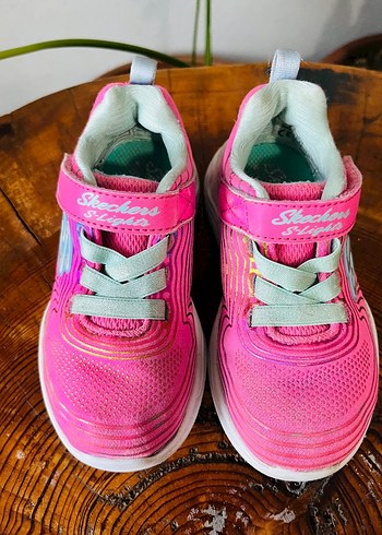 24 Beden skechers Kız Çocuk Pembe Batik Desenli Spor Ayakkabı