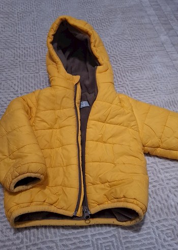 Kapüşonlu Sarı Erkek Çocuk Mont - Görsel 2