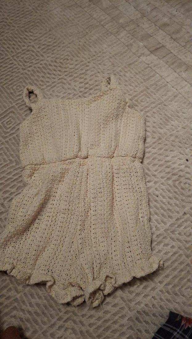 Beyaz Örgü Bebek Kız Tulum - Görsel 4