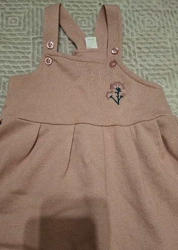 Nakışlı Bej Kız Çocuk Triko Elbise - Görsel 2