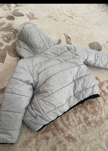 Kapüşonlu Gri Erkek Çocuk Mont - Görsel 5