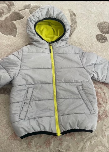 Kapüşonlu Gri Erkek Çocuk Mont - Görsel 4