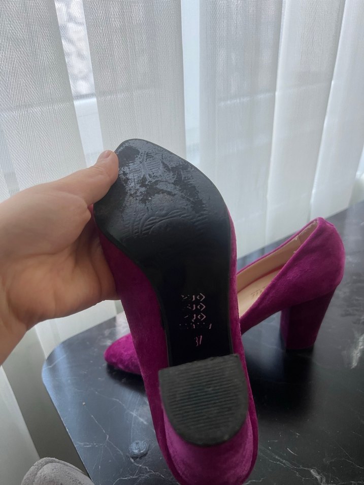 Pembe Süet Stiletto Kadın Topuklu Ayakkabı - Görsel 4