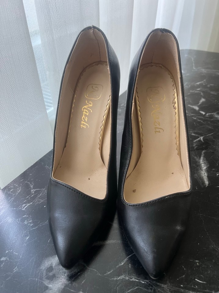 Kadın Siyah Yılan Desenli Stiletto - Görsel 4