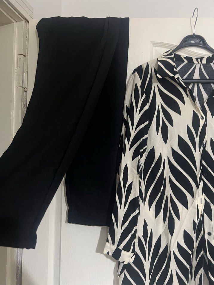 Desenli Uzun Kollu gömlek takım - Görsel 3