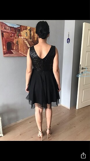 36 Beden Payetli kısa abiye