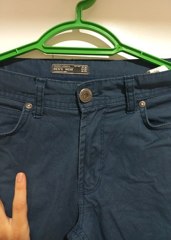 38 Beden Kemerli Erkek Mavi Denim Pantolon