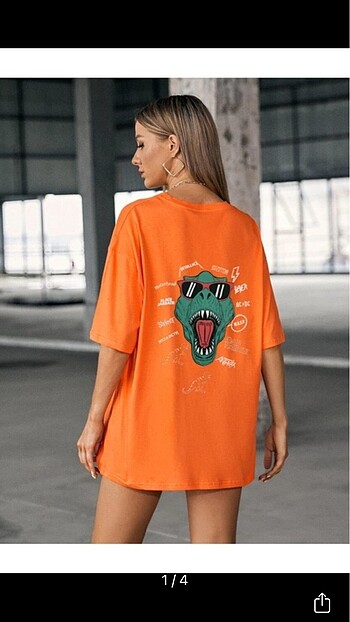 TURUNCU OVERSIZE TASARIM TŞÖRT 6 xl HİC GİYMEDİM