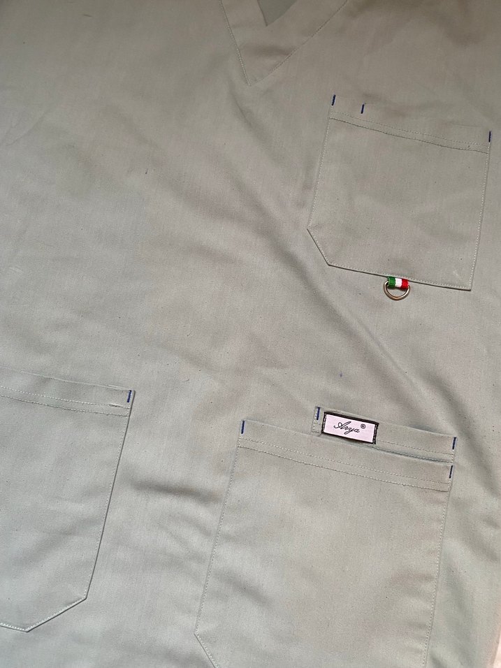 Bebe mavisi scrubs Hastane Kıyafeti Kısa Kollu - Görsel 2