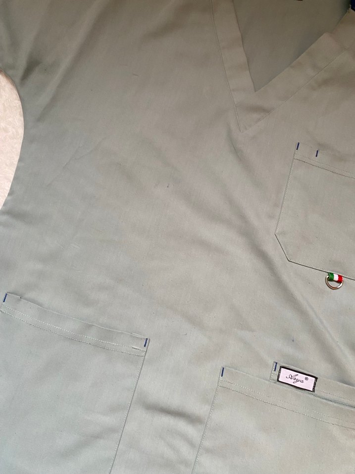 Bebe mavisi scrubs Hastane Kıyafeti Kısa Kollu - Görsel 3