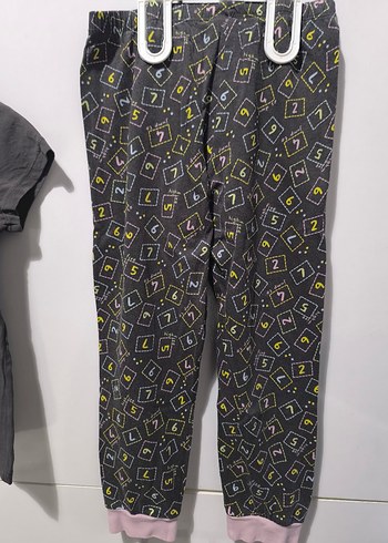 5 Yaş Beden siyah Renk Kız Çocuk Baskılı Kısa Kollu Pijama Takımı
