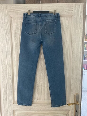 11-12 Yaş Beden mavi Renk Koton jeans kız çocuk