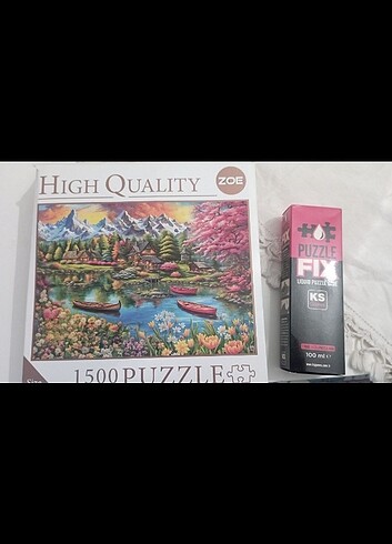1500 parça puzzle ve yapıştırıcısı