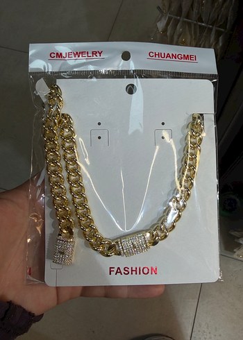 Accessorize  Celik Zincir Tasli Kolye Seti