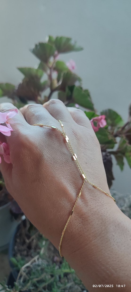 Diger Altın Renk Zincir Detaylı Kadın El Zinciri - Görsel 2