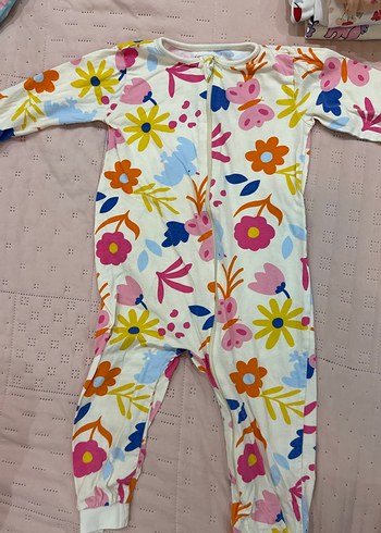 Çiçek Desenli Renkli Bebek Kız Tulumu