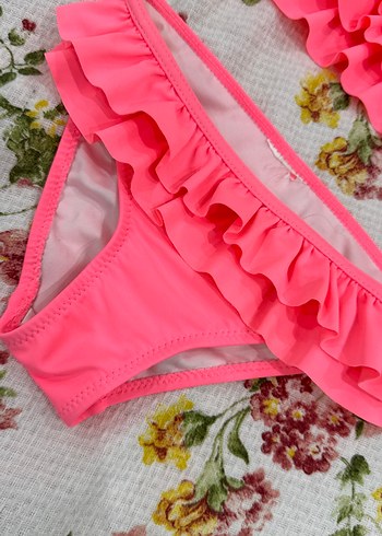Koton Pembe Fırfırlı Kız Çocuk Bikini