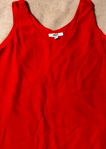 Kolsuz Kırmızı mini Elbise - Görsel 2