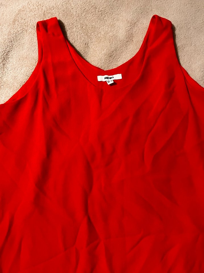 Kolsuz Kırmızı mini Elbise - Görsel 3