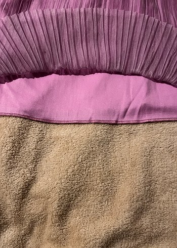 Piliseli Uzun Mor Abiye Elbise - Görsel 8