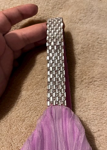 Piliseli Uzun Mor Abiye Elbise - Görsel 6