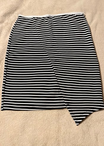 Çizgili Pilili Mini etek - Görsel 2