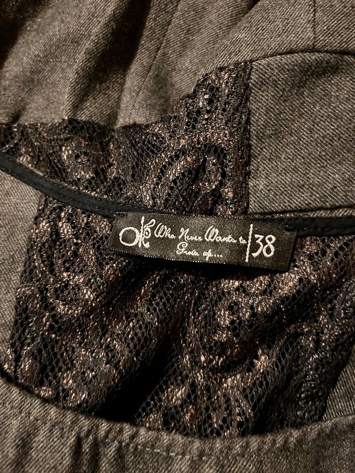 Dantel Detaylı Gri  Elbise - Görsel 4