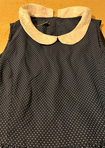 Kolsuz Lacivert Elbise vintage - Görsel 4