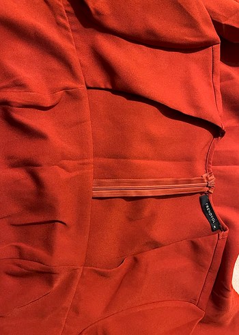 V Yakalı Midi Drapeli Elbise - Görsel 7