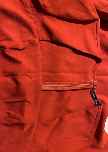 V Yakalı Midi Drapeli Elbise - Görsel 8