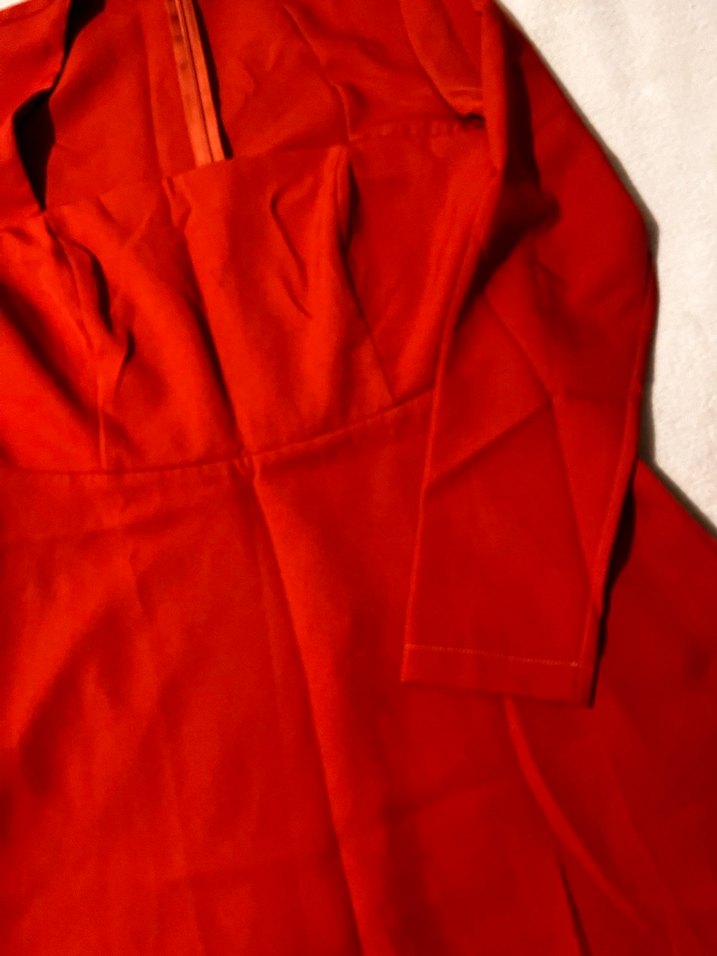 V Yakalı Midi Drapeli Elbise - Görsel 5