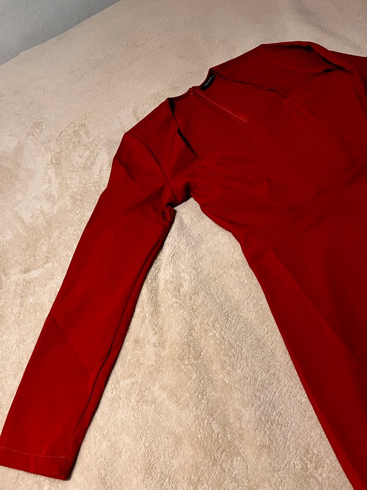 V Yakalı Midi Drapeli Elbise - Görsel 4