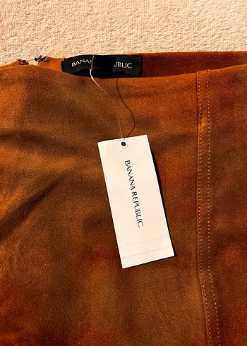 Kahverengi Süet Midi Mini Etek - Görsel 3