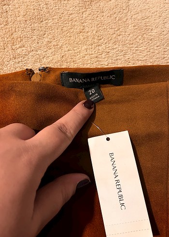 Banana Republic Kahverengi Süet Midi Mini Etek