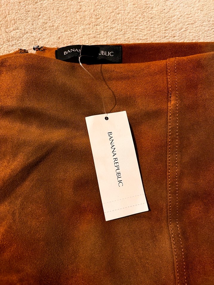 Kahverengi Süet Midi Mini Etek - Görsel 3