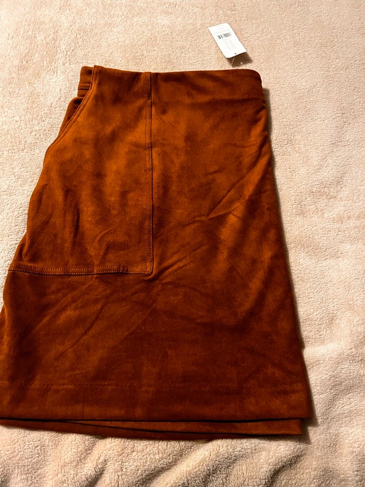 Kahverengi Süet Midi Mini Etek - Görsel 4