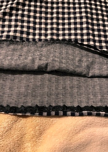 Siyah-Beyaz Kareli kısa Kolsuz Elbise - Görsel 3