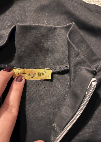 Siyah V Yaka Drapeli Elbise - Görsel 3