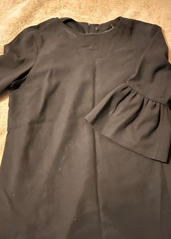 Uzun Kollu Siyah kısa Elbise - Görsel 5